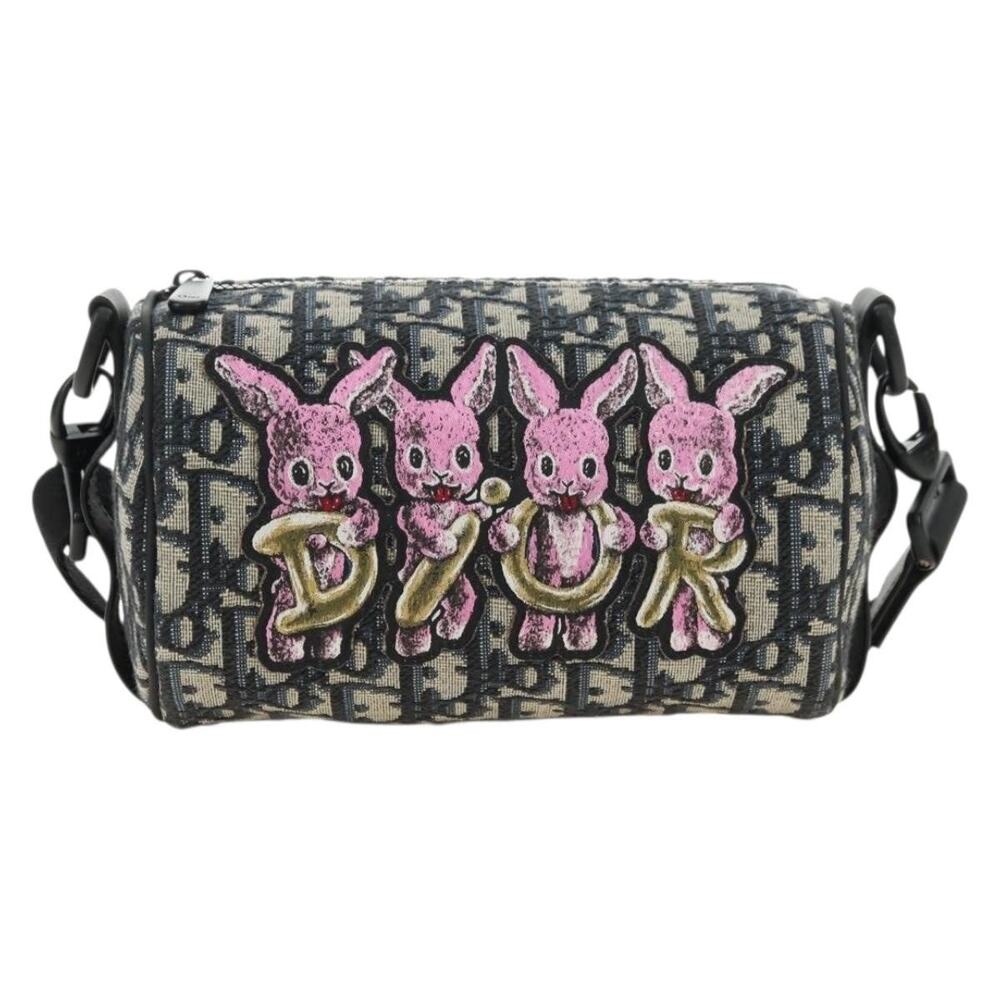 Dior Trotter Oblique Rabbit Mini Roller Shoulder Bag Blue